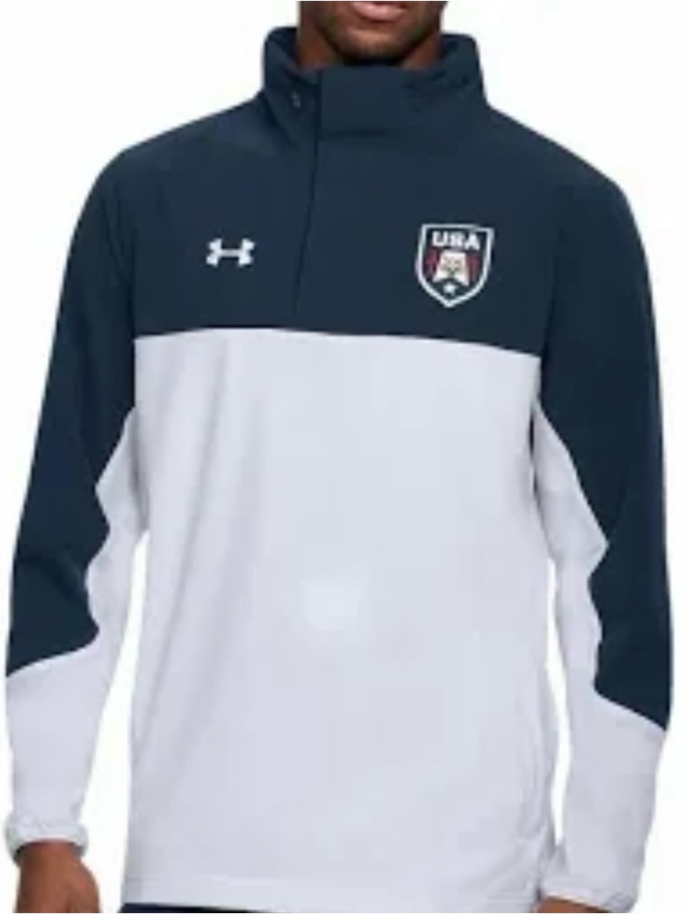 Under Armour USA Stars & Stripes Woven 1/4 Zip Jacket Hidden Hood UA Men's XXL